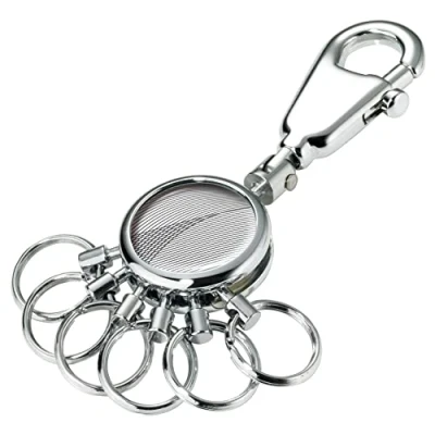 Imagen de TROIKA KYR01 A138 Llavero con mosquetón, 6 anillas desmontables, diseño elegante
