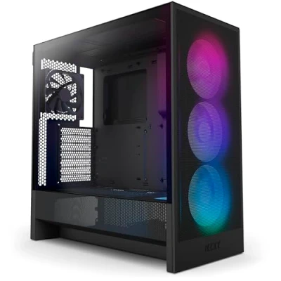 Imagen de NZXT H5 Flow RGB Caja compacta ATX Mid Tower para PC Gaming Alto Flujo de Aire Ventilador F360 Core (CV) Incluido Soporte radiador Frontal 360mm y Superior 240mm Negro