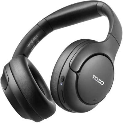 Imagen de TOZO HT2 Auriculares Inalámbricos Bluetooth, Diadema Cancelación de Ruido, 60H Reproducción, Bluetooth con Audio Alta Resolución y Graves Profundos Negro