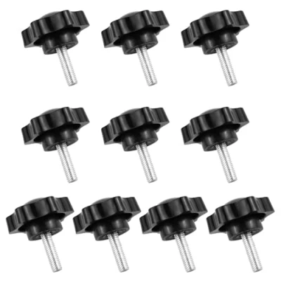 Imagen de QUCUMER 10 Pcs Tornillo con Palometa m6x20mm Negro Perilla Estrella m6 Tuerca de Sujeción Para Bricolaje Equipos Mecánicos