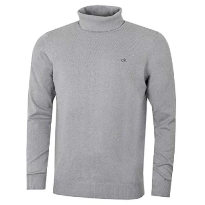 Imagen de Calvin Klein Hombre CK Rollo de Cuello Redondo suéter Plata Marl L