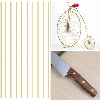 Imagen de 10 varillas redondas de latón 3 mm x 100 mm, macizo sólido barra redonda torno para bricolaje herramienta manualidades