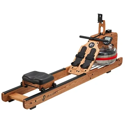 Imagen de JASPORT R1 Remo de Agua para el hogar Madera Maciza (Ceniza) Máquina con Ordenador Entrenamiento (Compatible Kinomap) y Soporte Tableta (Natural)