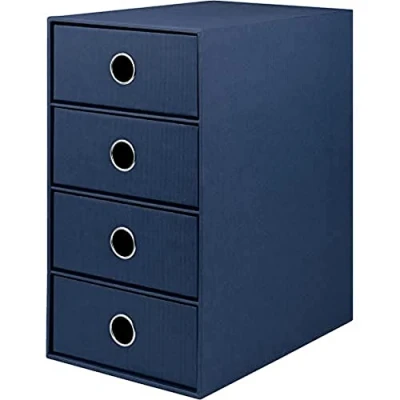 Imagen de Rössler Papier 1524452904 S.O.H.O. Caja de 4 cajones para DIN A5, con orificio agarre, azul marino, 250 x 175 320 mm, 1 unidad