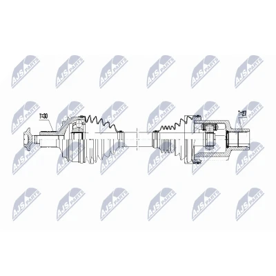 Imagen de NTY NPW ME 062 Árbol de Transmisión Eje delantero, izquierda 555 automática MERCEDES BENZ: Clase C Berlina norauto, oscaro, mister auto
