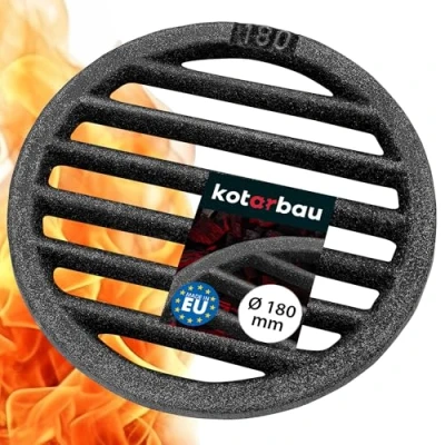 Imagen de KOTARBAU® Rejilla de hierro fundido para chimenea, Ø 18 cm, cenizas, redonda chimeneas, estufas, Parilla resistente