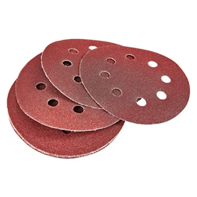 Imagen de Amtech V4070 P120 Hojas de lija orbitales gancho y bucle, juego 10 piezas, papel 115 mm diámetro