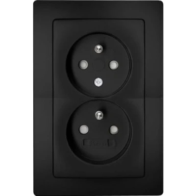 Imagen de KOPP 944650088 Paris Toma de Corriente con protección Contacto (2 entradas), Color Negro Mate