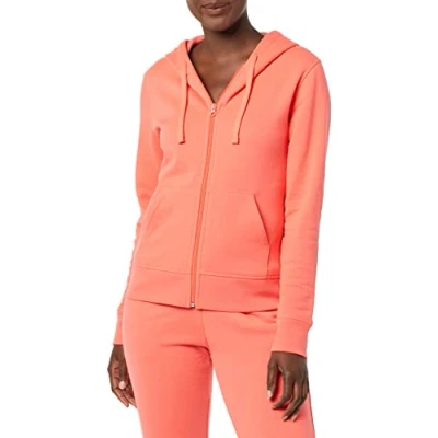 Imagen de Amazon Essentials Sudadera con Capucha de Forro Polar Cremallera Completa (Disponible en Tallas Grandes) Mujer, Rosa Brillante, L