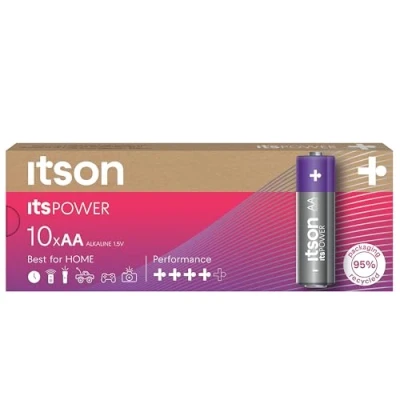 Imagen de ITSON, AA Pilas Alcalinas, Paquete de 10, para Relojes, Linternas, Mandos a Distancia, LR6IPO/10CB