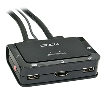 Imagen de Lindy 42340 Conmutador KVM HDMI 4K30, USB 2.0 y Audio de 2 puertos