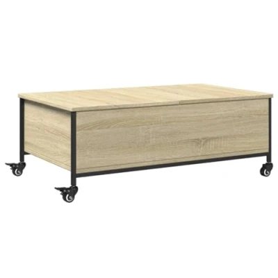 Imagen de vidaXL Mesa de Centro con Ruedas Madera ingeniería Sonoma 91x55x34 cm