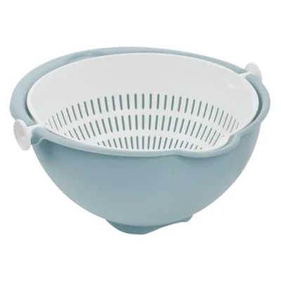Imagen de keeeper Bol y escurridor 2 en 1, Pequeño, Apto para lavavajillas, Stella, Azul Nórdico