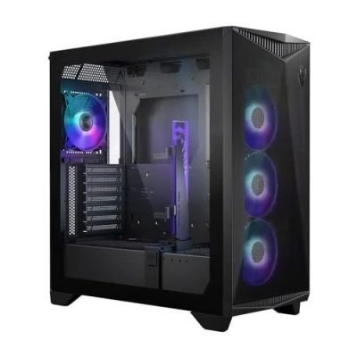 Imagen de MSI MPG GUNGNIR 300R Airflow Caja PC Media Torre, E ATX, Soporte Tarjetas gráficas, Intercambiable, Ventiladores ARGB PWM, Filtros Antipolvo, USB 3.2 Gen 2x2 Tipo C, Negro