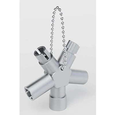 Imagen de ABSINA Llave universal de 4 perfiles triangular y cuadrada disttibuciónn para armarios sistemas cierre contadores