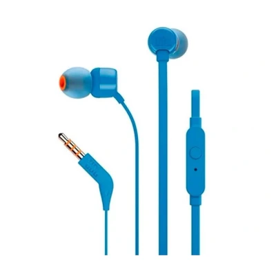 Imagen de Auriculares De botón JBL T110, botón, Con cable, Pure Bass, Jack 3.5 mm, Azul