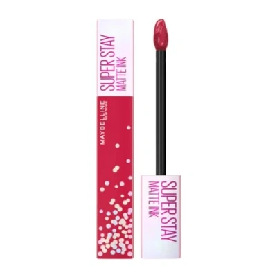 Imagen de Maybelline New York, Matte Ink Birthday Collection, Acabado Mate, Larga duración hasta 16H, No transfiere, Tono 390 Life of the Party