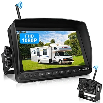 Imagen de URVOLAX Cámara Trasera Coche Inalambrica, Monitor de 7&quot; y IP69K Camara Marcha Atras Impermeable,1080P HD Visión Nocturna,170 Ajuste Gran Angular,Furgoneta Caravana Remolque Camiones