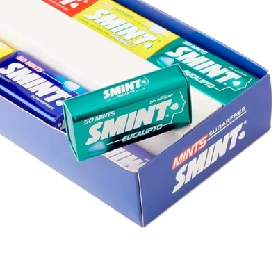 Imagen de Deliex Smint Tin, Caramelo Comprimido Sin Azúcar 12 unidades de latas 35 gr. (Total 420 gr.) (12, Variado)