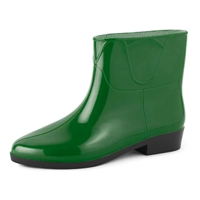 Imagen de Ladeheid Botines de Goma para Mujeres Botas Agua Zapatos Impermeables Mujer Lluvia Elegantes Resistentes al LAZT201801 (Verde, 40 EU)