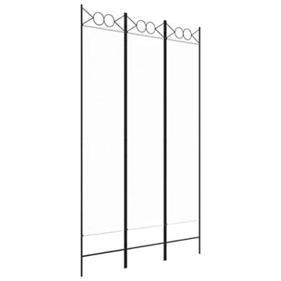 Imagen de vidaXL Biombo Divisor de 3 Paneles Separador Decoración Habitación Dormitorio Oficina Pantalla Privacidad Pared Plegable Tela Blanco