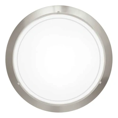 Imagen de EGLO Planet 1 Lámpara de techo, aplique foco, plafón metal plateado y cristal lacado en blanco, casquillo E27