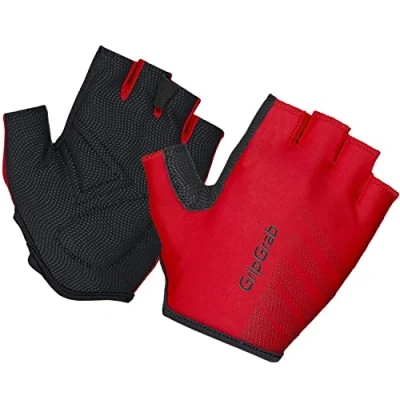 Imagen de GripGrab Ciclismo Ride de Hombre MTB Carretera Gravel Bici Verano Cortos Guantes Sin Dedos con Acolchado Nivel Iniciación, Unisex Adultos, Rojo, Small