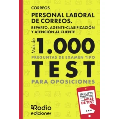 Imagen de CORREOS 2024. Personal Laboral de Correos. Reparto, Agente Clasificación y Atención al Cliente. Más 1.000 preguntas Tipo Test para oposiciones