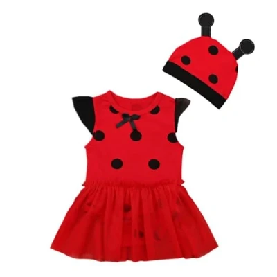 Imagen de Lito Angels Disfraz Vestido de Mariquita Ladybug Body Mono Mamelucos con Sombrero para Bebé Niñas Talla 0 3 meses