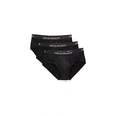 Imagen de Emporio Armani Cotton Briefs Ropa Interior, Negro/Blanco/Negro, S (Pack de 3) para Hombre
