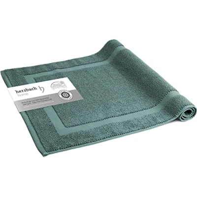 Imagen de herzbach home Alfombra de baño 100% algodón Alfombrilla Ducha 1000 g/m² Absorbente Lavable (océano Verde 60x100cm)