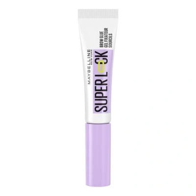 Imagen de Maybelline New York Gel de cejas, para cejas definidas, agarre fuerte sin pelarse ni pegar, cepillo peinado integrado, pegamento Super Lock Brow Glue, marrón profundo, 8 g