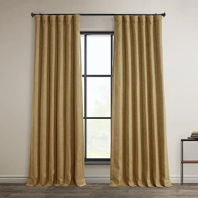 Imagen de HPD Half Price Drapes BOCH LN18519 108 Cortinas de Lino sintético para oscurecer la habitación Dormitorio, 50 x (1 Panel), Color Caramelo
