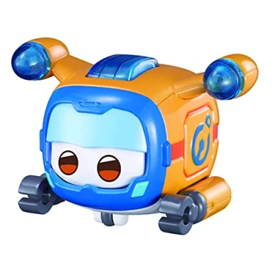 Imagen de Super Wings Toys for 3 4 5 6 7 8 9 Year Old Boy Girl, Donnie Pet w/Light Facial Expressions Interchanging Gift, Yellow