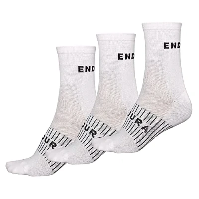 Imagen de Endura CoolMax Race 3 P Ciclismo Calcetines para Hombre, White, L