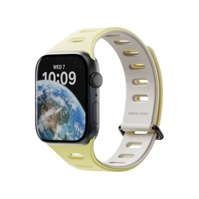 Imagen de Native Union Active Band Magnético 38/40/41/42mm Correa de Silicona Reversible Doble Cara Longitud Ajustable Transpirable y Resistente al Sudor para Deporte Series 1 10, SE &amp; 2 Limón