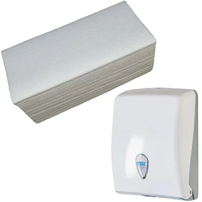 Imagen de Toallas Secamanos Zig Zag Laminadas MSU Caja 3.000 unds. + Dispensador