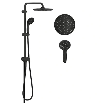 Imagen de GROHE sistema de ducha Vitalio Start System 250 QuickFix (Ahorro agua, 2 chorros con inversor, antical), Negro mate 266802430