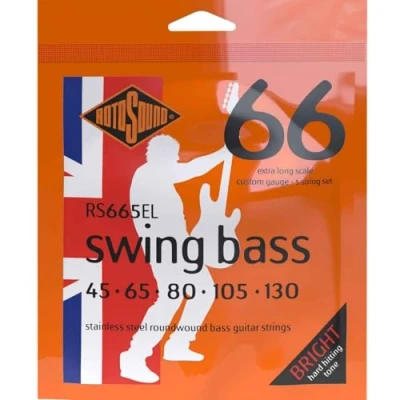 Imagen de Rotosound cuerdas para Bajo Eléctrico SWING 66 Stainless SETS 5 RS665EL EX LONG SCALE Custom 45 130