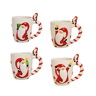 Imagen de Merry Christmas Set Taza 4 Uds. 260 ml Blanco/Rojo