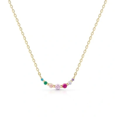 Imagen de Amberta Lumini Collar de Colores para Mujer en Plata Ley 925: Cristales Oro