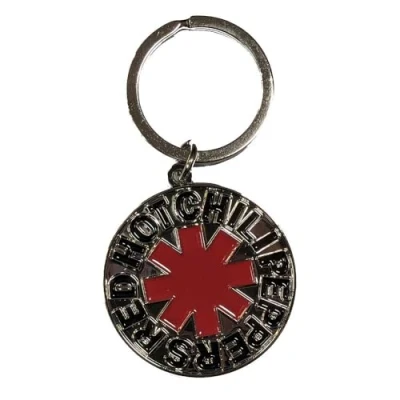Imagen de Rock Off officially licensed products Red Hot Chili Peppers Llavero con logotipo de la banda asterisco, plateado, talla única
