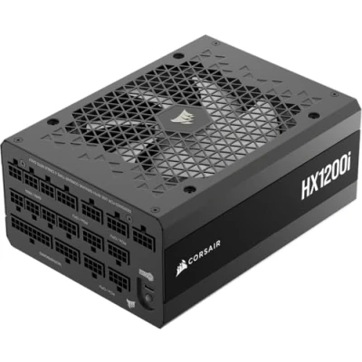 Imagen de CORSAIR HX1200i (2025) Fuente de Alimentación ATX Ultra Silenciosa Totalmente Modular con Cable 12V 2x6 Compatible 3.1 y PCIe 5.1, Eficiencia Cybenetics Platinum Negro