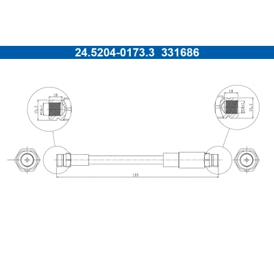 Imagen de ATE 24.5204 0173.3 Latiguillos de Freno 195,0 AUDI: A1 Sportback