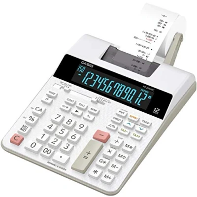 Imagen de Casio FR 2650RC Calculadora impresora, 12 dígitos, 6.5 x 19.5 31.3 cm, color blanco