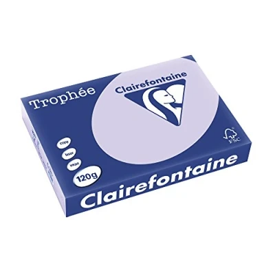 Imagen de Clairefontaine Trophée 1211C Resma de papel, 250 hojas, A4, 21 x 29.7 cm, color morado y lila