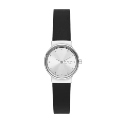 Imagen de Skagen Freja reloj para mujer, movimiento de cuarzo con correa acero o piel, Negro y blanco, 26MM