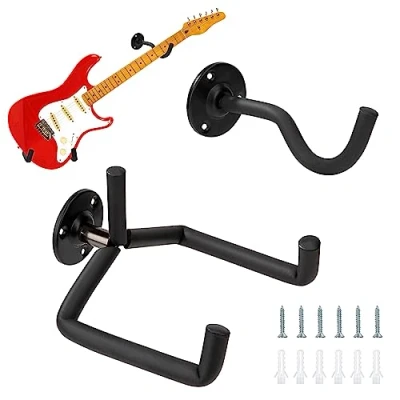 Imagen de TINGJS Soporte de Guitarra Montaje en Pared Gancho para Universal Colgadores Acústica Eléctrica Clásica Bajo y Ukelele
