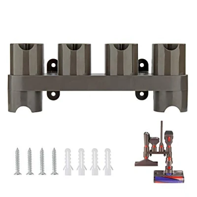 Imagen de AINUO Soporte de pared para accesorios aspiradora Dyson V15 V8 V7 V10 V11 SV10 SV11 (6 casquillos almacenamiento)
