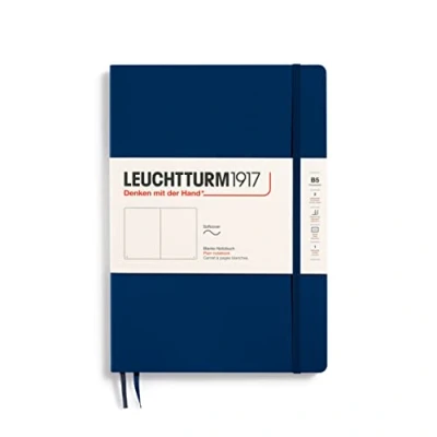Imagen de LEUCHTTURM1917 349299 Libreta de notas Composition (B5) tapas blandas, 123 páginas numeradas, lisa, azul marino